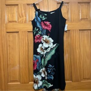 Iolani by Hilo Hatie Hawaiian Tropical Print Dress Size Medium NWT